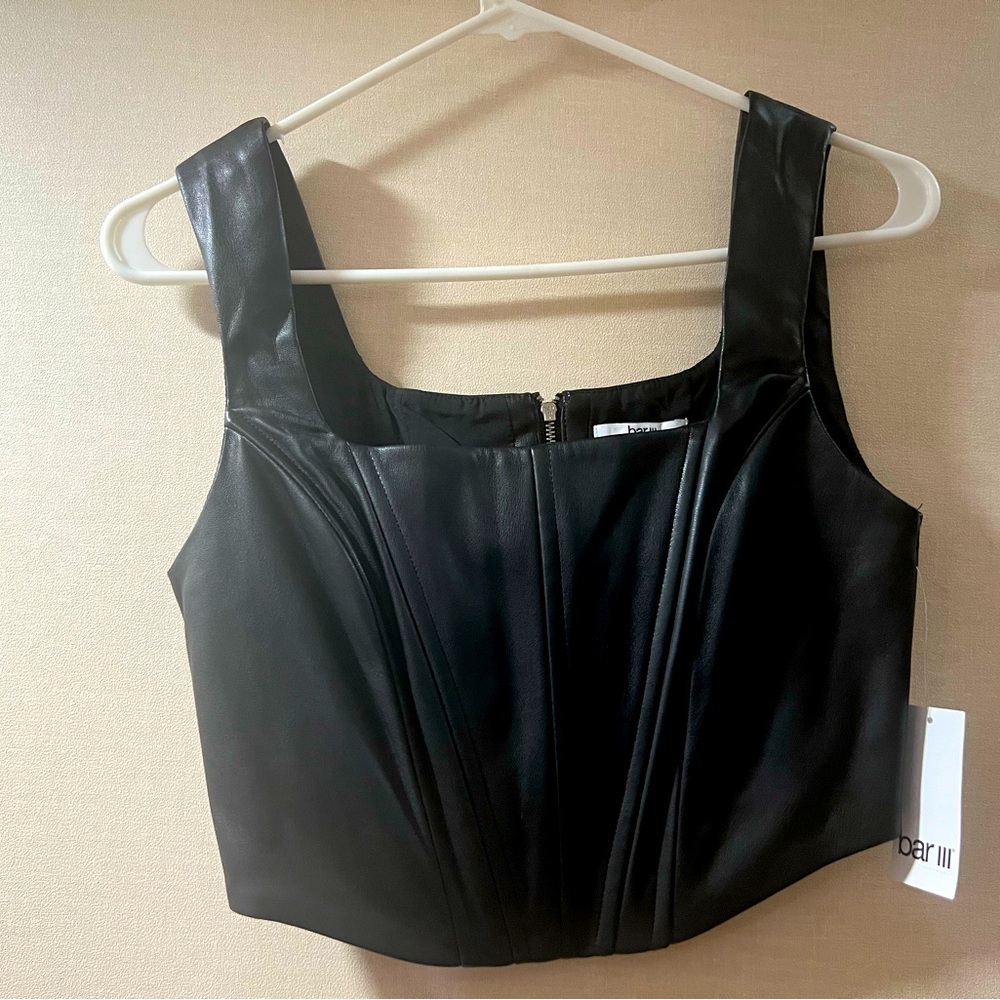 Bar lll, Core soft butter smooth Pleather short vest.